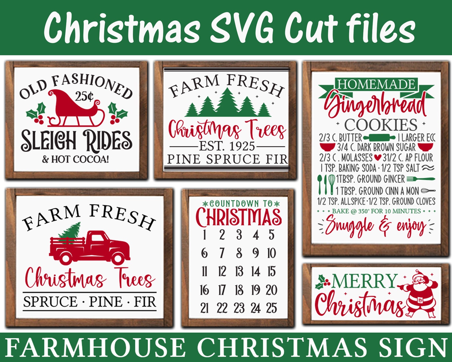 Farmhouse Christmas Sign Svg Bundle Christmas Svg Bundle, Farmhouse ...