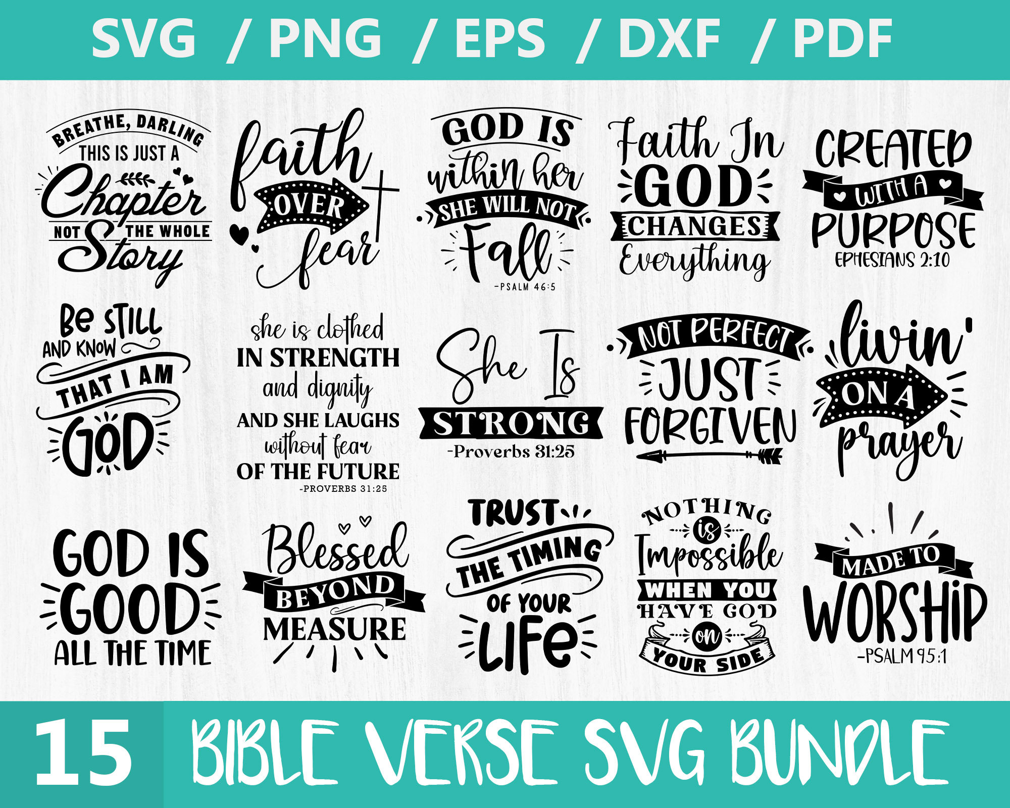 Bible Verse Svg Bundle, Christian Svg Bundle, Blessed Svg, Jesus Svg ...