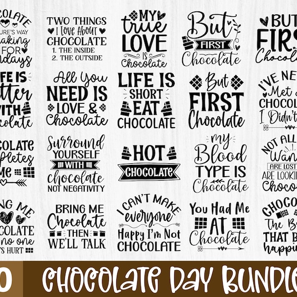 Schokoladentag Bundle, Schokoladen Zitate svg Bundle, Schokolade png, Schokolade svg, Schokoladen Sprüche Png, lustige Schokoladen Zitate svg
