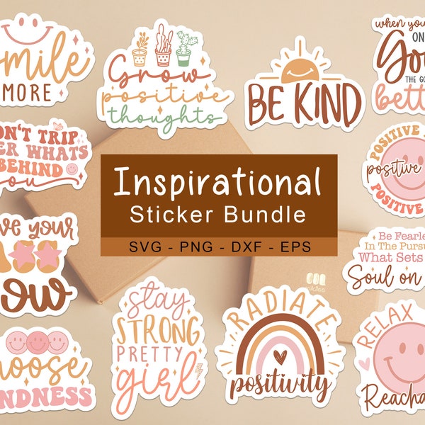 Boho Inspirational Digital Sticker bundle, Boho Inspirational quotes , Printable Stickers, Motivational quotes, Self Care, Mental Health