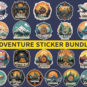 21 Adventure stickers png, Adventure sticker bundle, Adventure Outdoor Stickers, travel stickers, mountain stickers, campus sticker