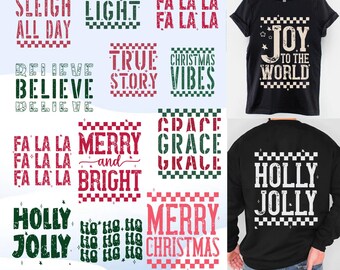 Christmas Shirt PNG Bundle, Trendy Christmas PNG Bundle, Preppy Christmas PNG, Retro Distressed Holiday Shirt Design