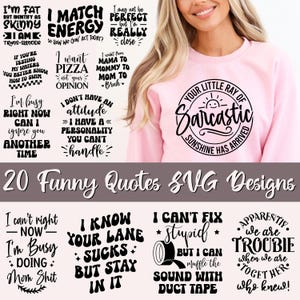 Funny Quotes SVG Bundle, Funny Bundle, Funny shirt svg, Sarcastic SVG Bundle, Funny SVG bundle, Sarcasm Svgbundle, Sassy Svg quotes shirts