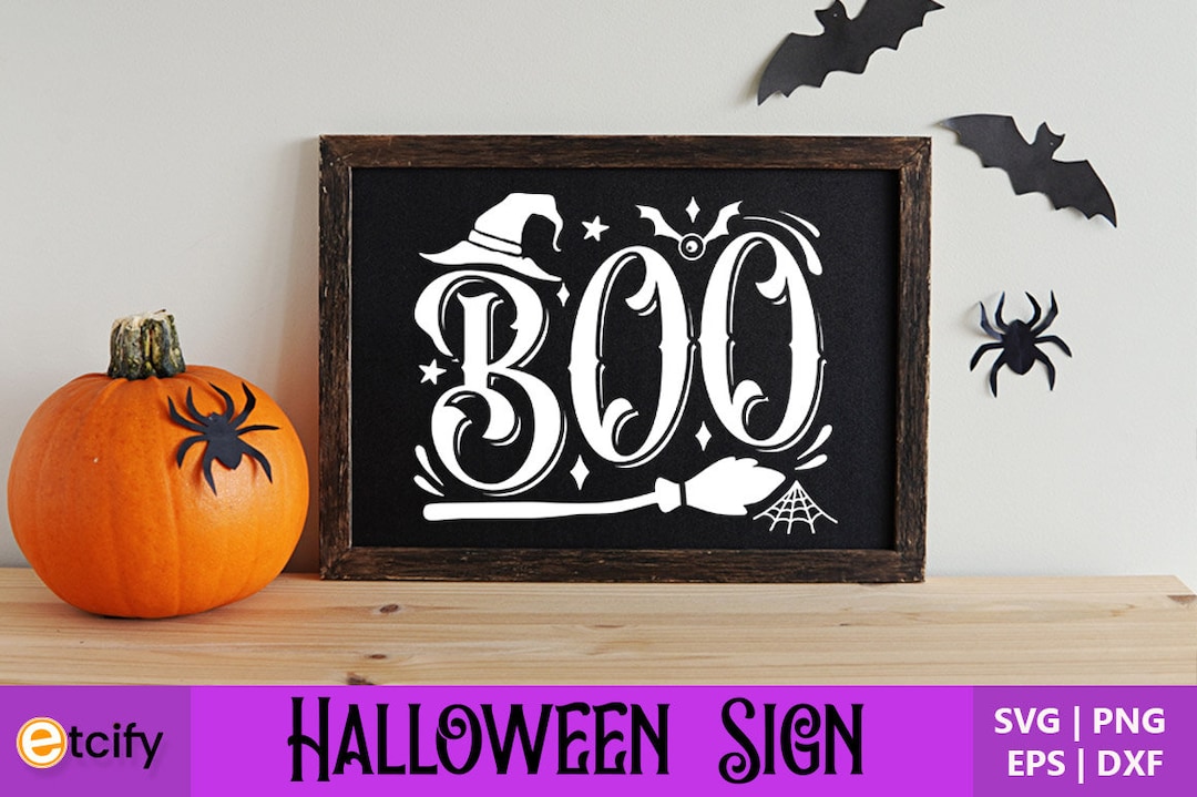 Vintage Boo Sign, Boo Halloween Sign, Halloween Sign Svg, Welcome Svg ...