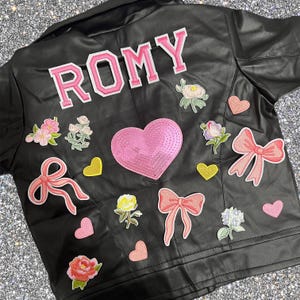 Personalized Sewn Patch Biker Jacket for Kids - Machine Sewn!