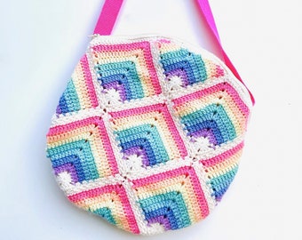 Crochet Pattern - Rainbow Bag PDF Pattern - UK and US terms - Digital Download - Tutorial