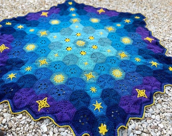 Crochet pattern PDF - Starlite Blanket