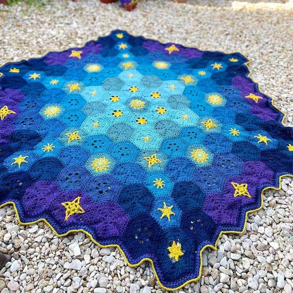 Crochet pattern PDF - Starlite Blanket