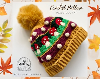 Patrón de crochet en PDF - Gorro de seta