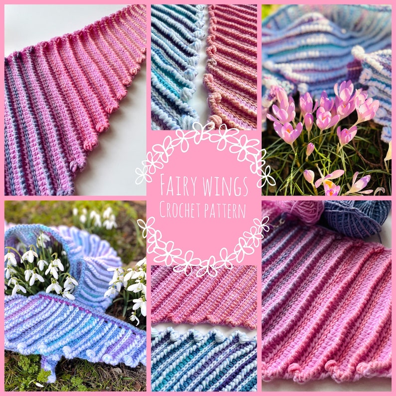 PDF Crochet Pattern Fairy Wings Shawl & Cowl Etsy