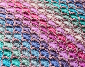 Patrón de puntada de concha de esquina a esquina