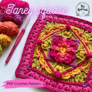 PDF Crochet Pattern - Janey Square