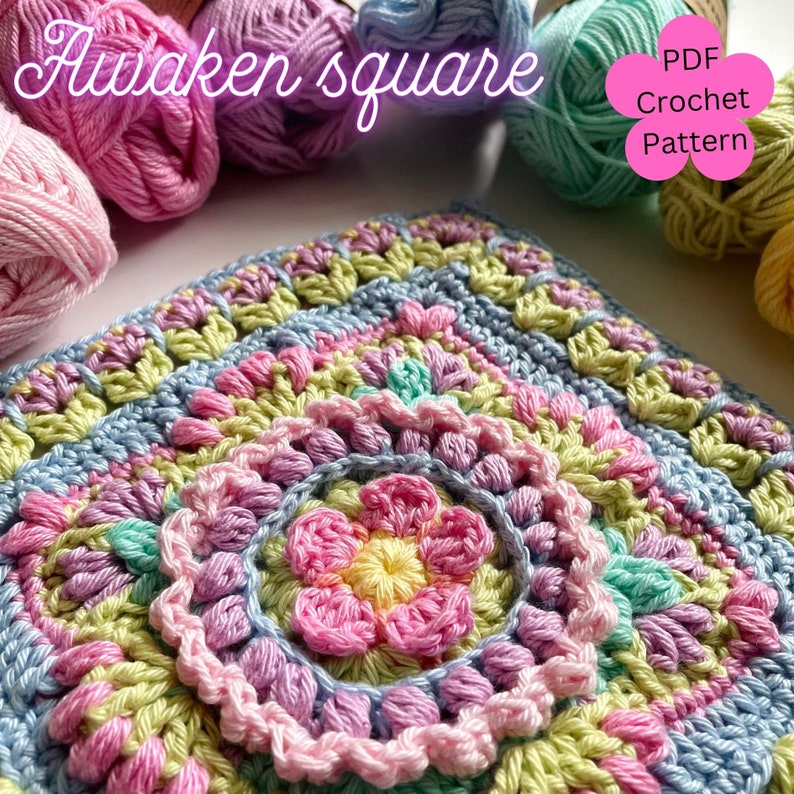 PDF Crochet Pattern - Awaken 12” Square - Etsy