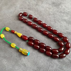 Ottoman 33 Beads Rosary, Bakelite Misbah, Worry Beads, Muslim Rosary, Muslim Gift, Tesbih, Collectible Faturan Islamic Prayer Beads, مسبحة,