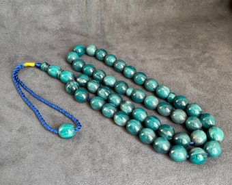 45 Beads Blue Islam Tasbeeh, Ramadan Gifts Tasbih, Bakelite Misbah, Ottoman Bakelite, Muslim Rosary, Muslim Gift, Tesbih, Collectible Rosary