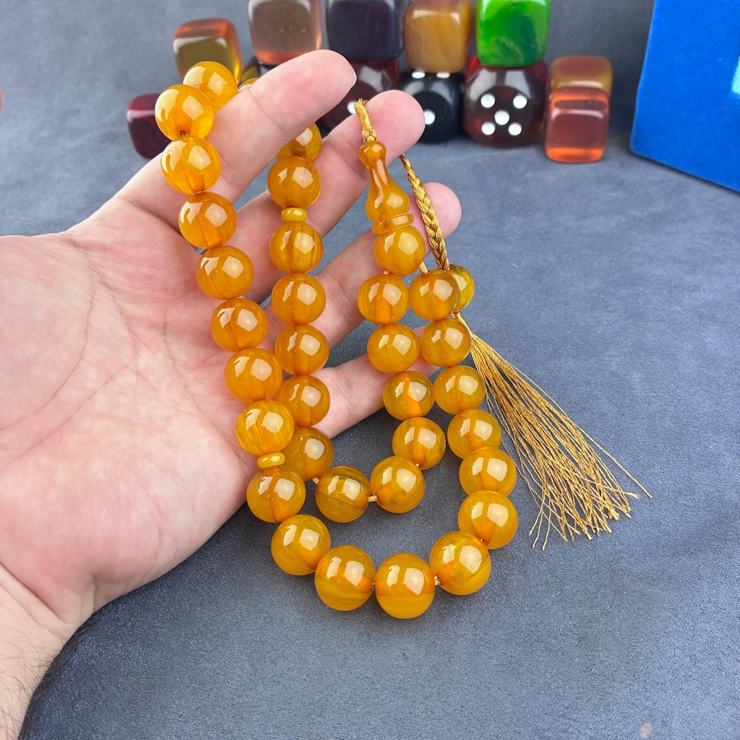 Rosario Musulmano Tasbih Con Nappa Oro: Perline In Vetro Eleganti Per Preghiera E Meditazione - 4