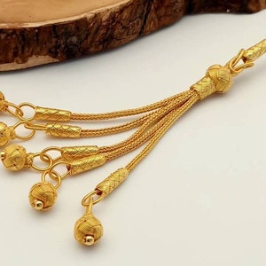 Silver Gold Plated Rosary Tassels, Knitted Tasbih Tassel, Rosary Accessory, Tasbih Design Set, Tesbih Accessory, Tasbih Making,