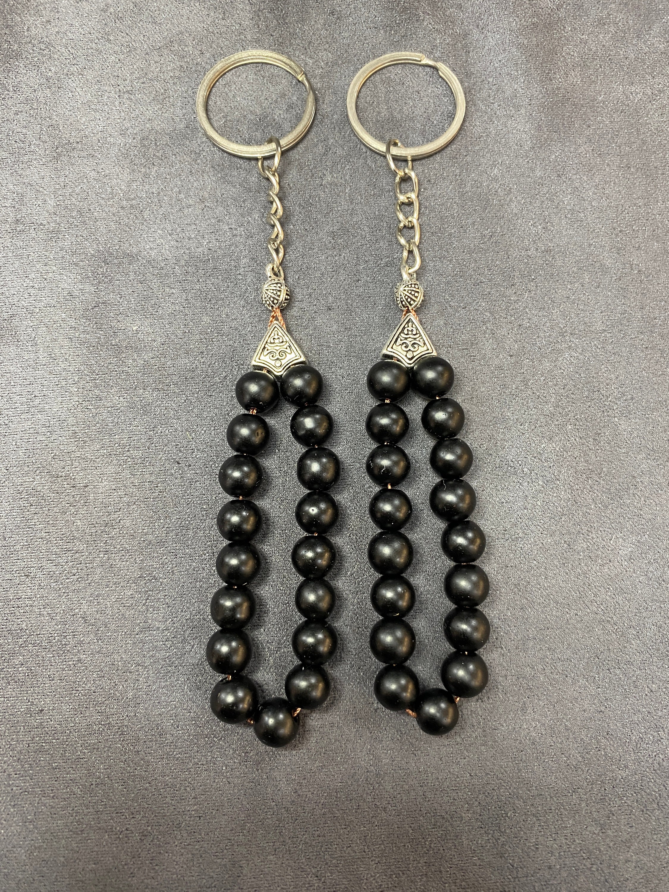 Handmade Prayer Beads Keychain, Worry Beads Keychain, Stone