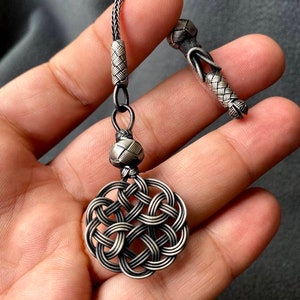 Borla de Tasbih tejida en plata, borla de Tesbih Kazaz, accesorio de rosario, conjunto de diseño de Tasbih, accesorio de Tesbih, Misbah, Tesbeeh,