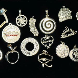 Vintage Sterling Silver Charms – Collectible .925 Silver Pendants for Bracelets & Necklaces