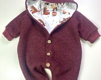 Walkoverall, little bear overall, burgundy melange