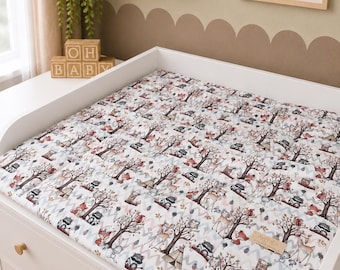 Water-repellent changing mat, changing pad with woodland animals