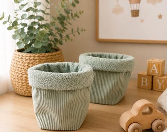 Utensil holder/storage basket Corduroy Mint green