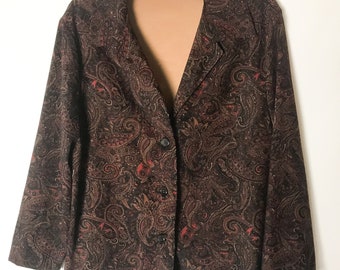 Vintage \u2018Tradition Country Collection\u2019 Purple Paisley Blazer Size 16