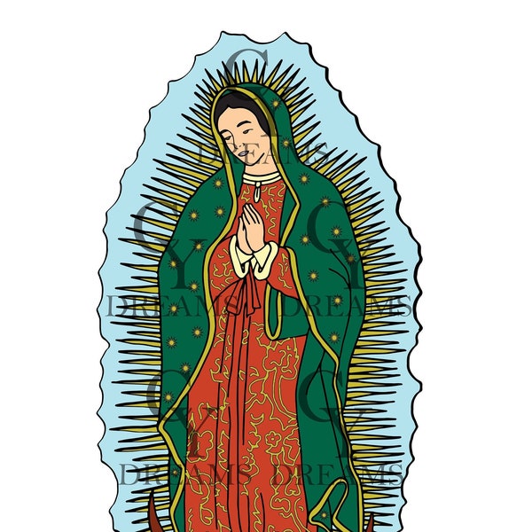 Virgin Mary, Virgen De Guadalupe, SVG, Cricut, Cameo, Silhouette, Digital File, PNG