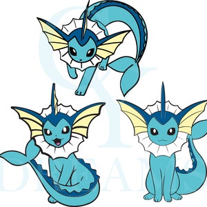 Vaporeon Layered  SVG/PNG Set of 3