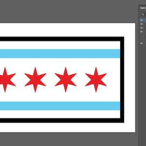 Chicago Flag SVG, Multi-Layer, Layered, PNG