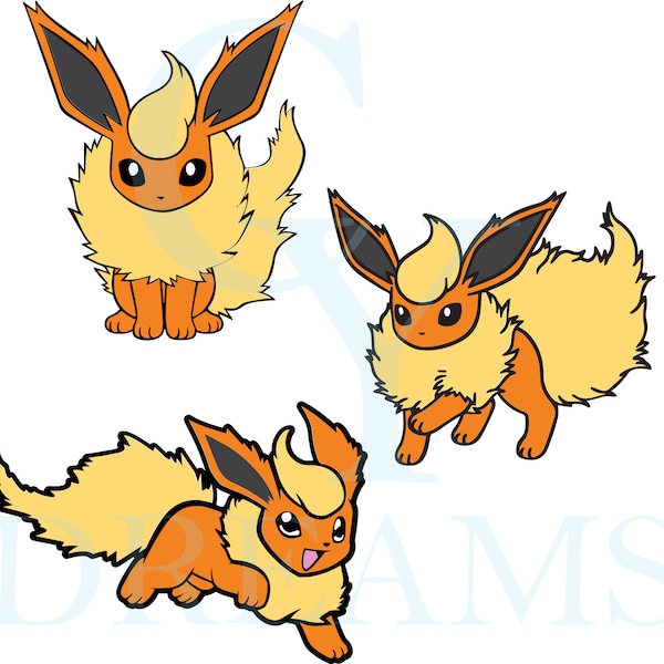 Flareon Layered SVG/PNG Set of 3