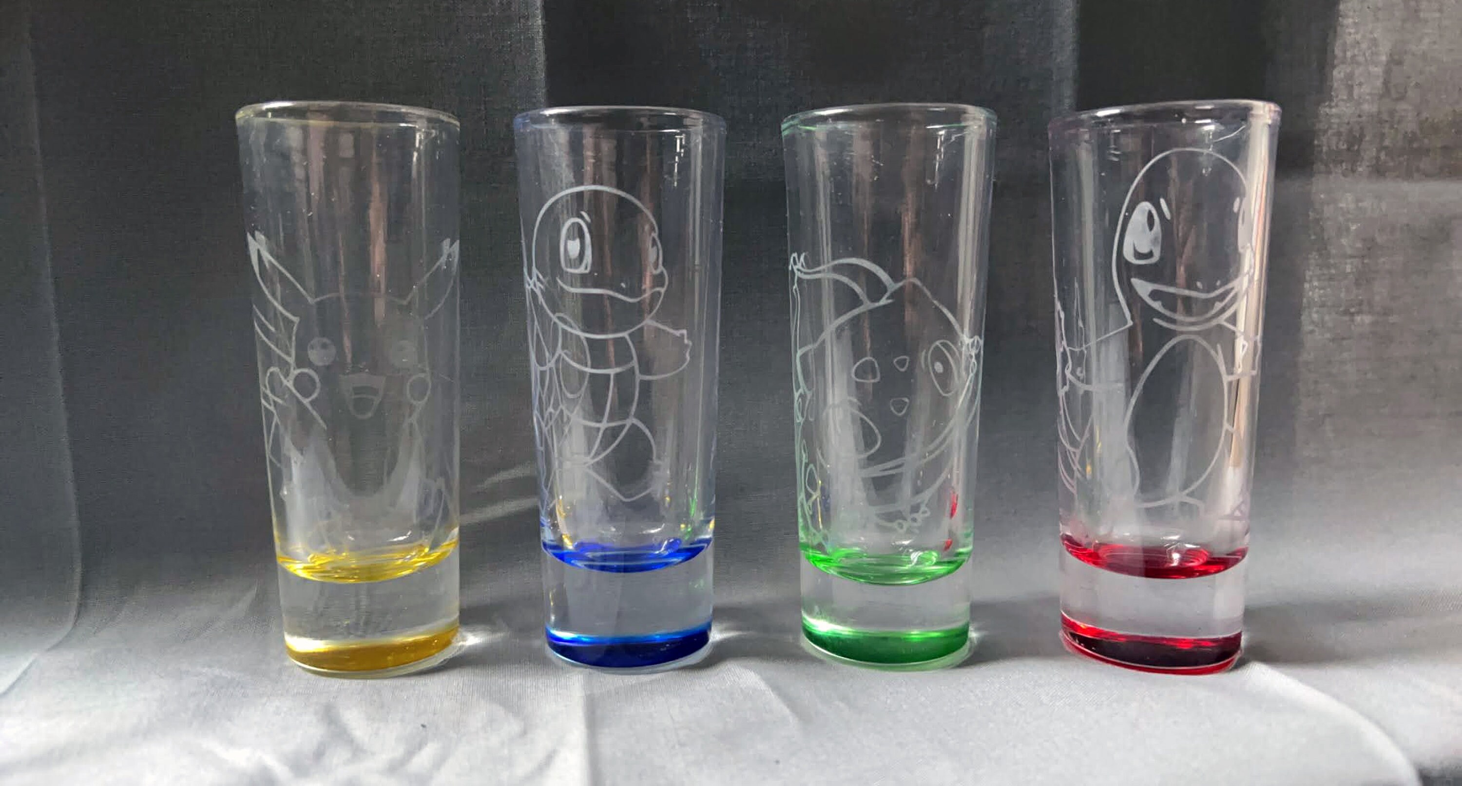 Pick Your Pokemon Shot Glasses, Set of 4 or 6. Etsy