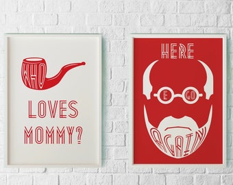 Minimalist Sigmund Freud Poster Set: Psychology Office Decor (Printable)