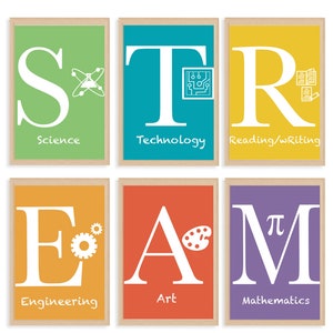 STREAM Education Poster Set: Science, Art, Math (Digital Download)