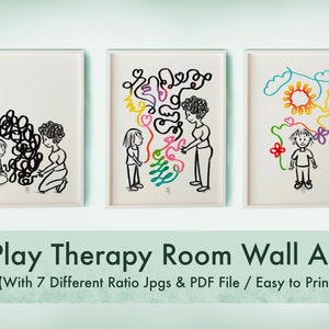プレイセラピールームの壁アート、プレイセラピーポスター、プレイセラピストの壁装飾