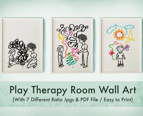 Play Therapy Poster Set | Counsellor Wall Decor | Play Therapist Office Art