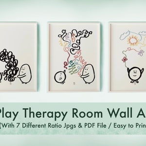 Play Therapy Poster Set for Therapists & Counsellors | Gender Neutral Therapy Process Wall Art
