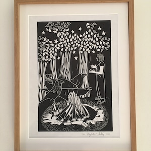 The Storyteller, Original Lino Print