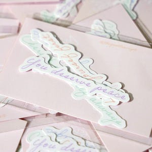 Breathe & Bloom-citaatstickers – Minimalistische wellnessdagboekstickers | Zelfverzorging, plannerstickers, Jibun Techo Fit | Het zachte script