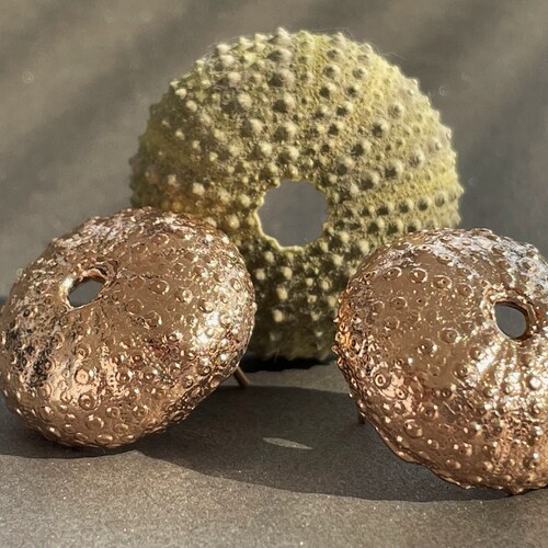 Shops 18K Rose Gold Plated on Silver Sea Urchin Stud Earring for Women, Stylish Jewelry Gift for Her, Minimal Style Gold Earring, Free Shipping