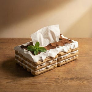 3D-geprinte tiramisu-tissuebox | Decoratie voor koffieliefhebbers