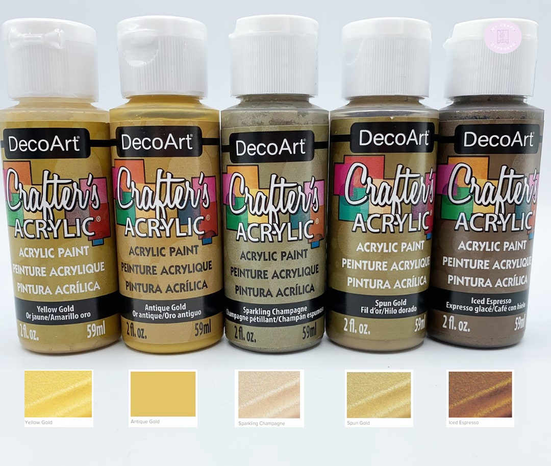 Decoart Crafters Acrylic Paints Gold Shades 59ml 2oz Bottles -  Denmark