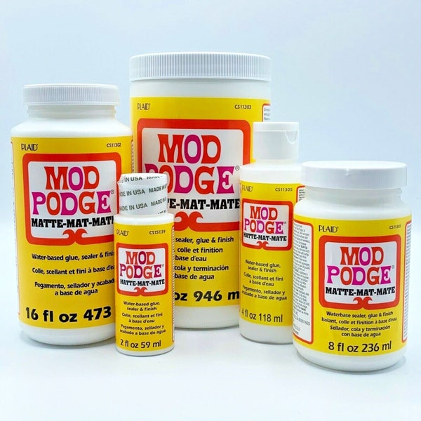 Mod Podge Matte Waterbased Sealer, Glue and Finish - Choice of Sizes