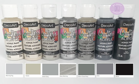 Decoart Crafters Acrylic Paints Grey Tones 59ml 2oz Bottles 