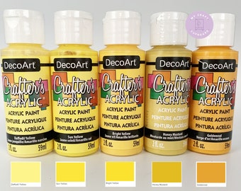 DecoArt Crafters Acrylic Paints - Yellow Tones - 59ml 2oz bottles - Craft Paints