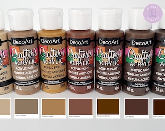 DecoArt Crafters Acrylic Paints - Brown Tones - 59ml 2oz bottles - Craft Paints