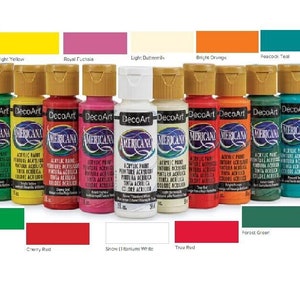 DecoArt Americana Primary Colours Craft Paint Value Pack 16 Bottles of Acrylic Paints 2oz Bottles image 2