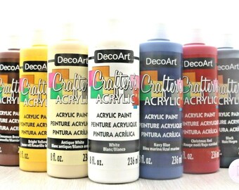 Decoart crafters acrylic paint 8oz / 236ml - large size of popular colours