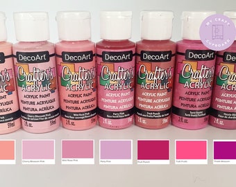 DecoArt Crafters Acrylic Paint - Pink Tones - 59ml 2oz bottles - Craft Paints